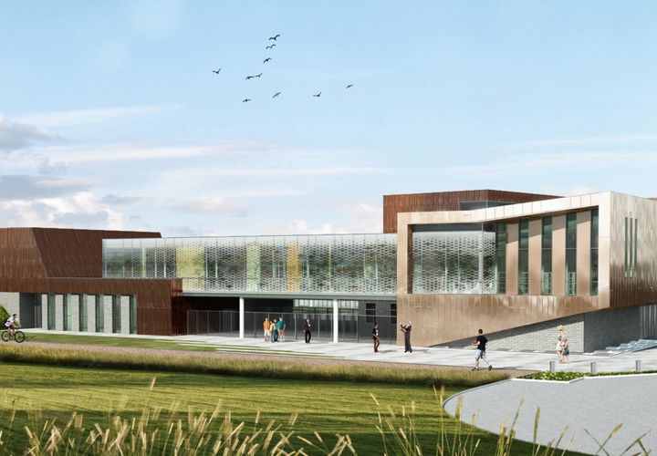 Vue architecturale de la façade du collège Léon Blum de Wavrin